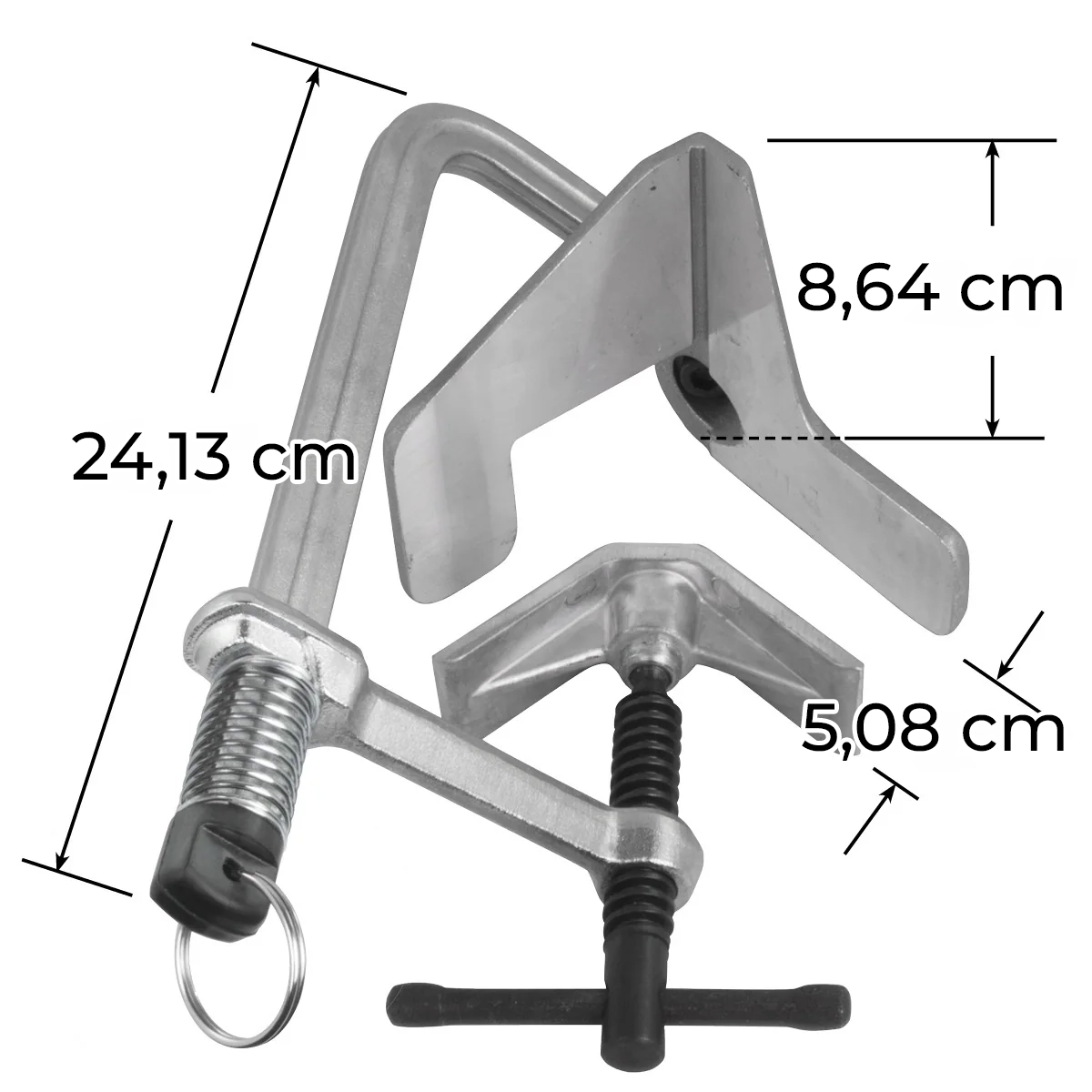 Serre-joint en L à ressort avec support 3 axes