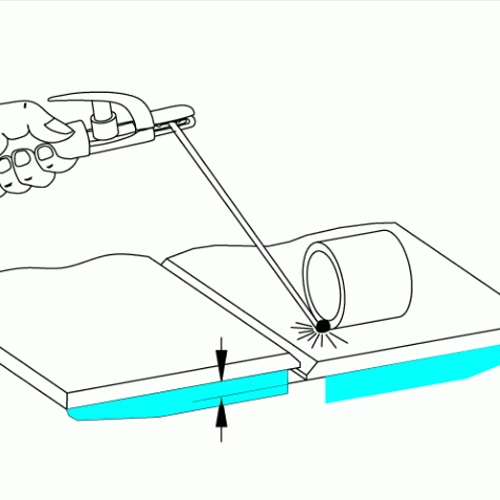 Pointez le coupon de tube sur la surface la plus basse