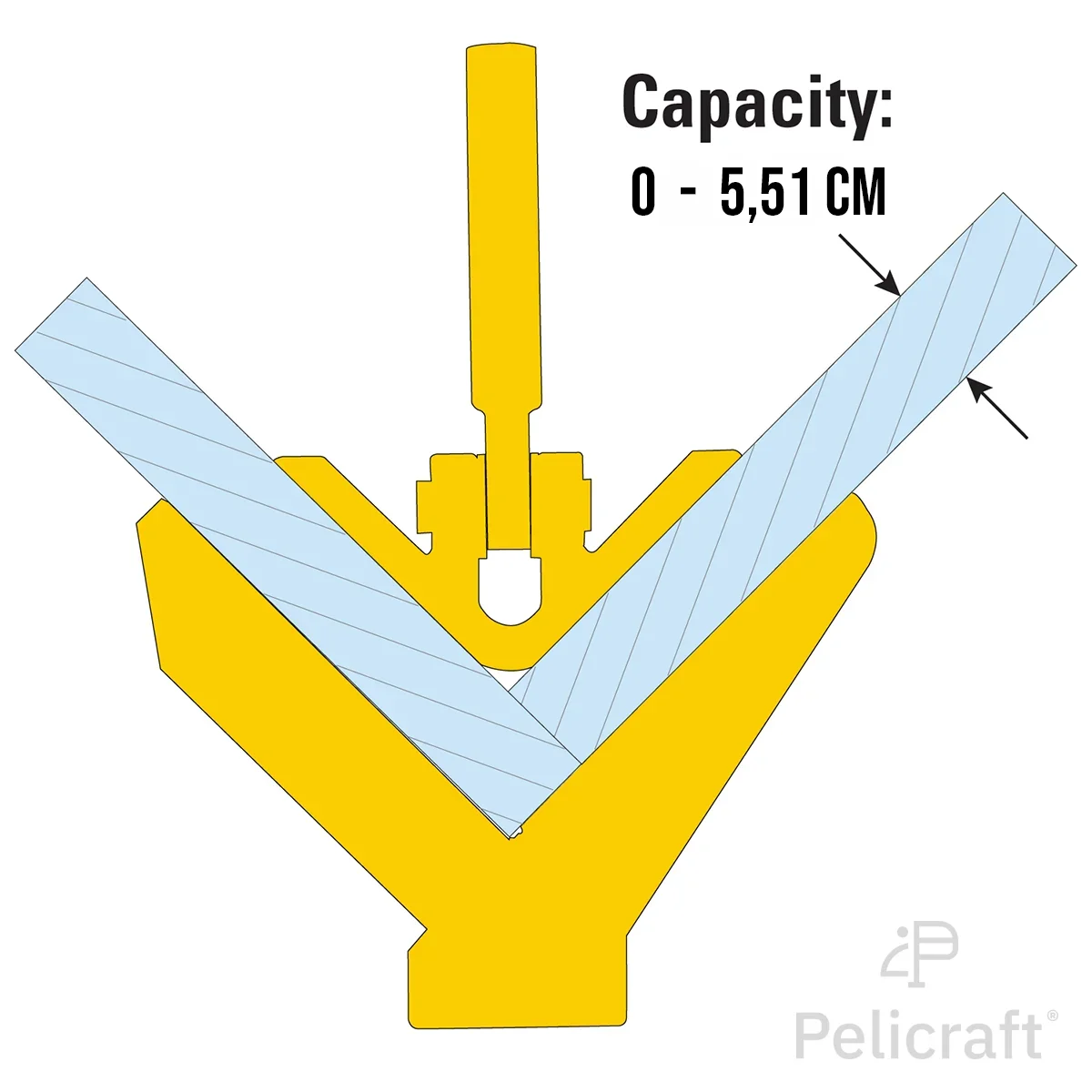 Schéma coté Pince Étau Angle 90° Une Main PL634 - vue 1